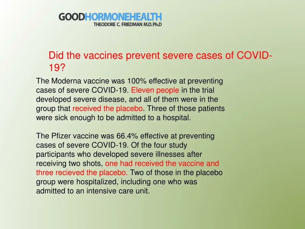 did the vaccines prevent severe cases of covid 19