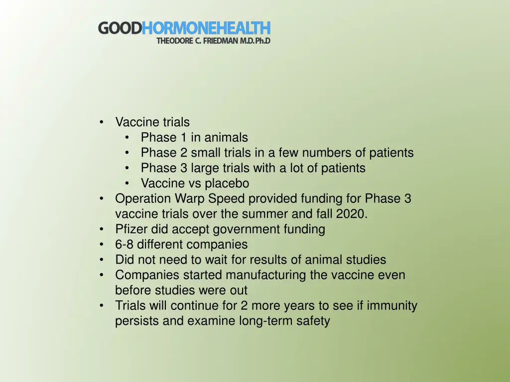 vaccine trials phase 1 in animals phase 2 small