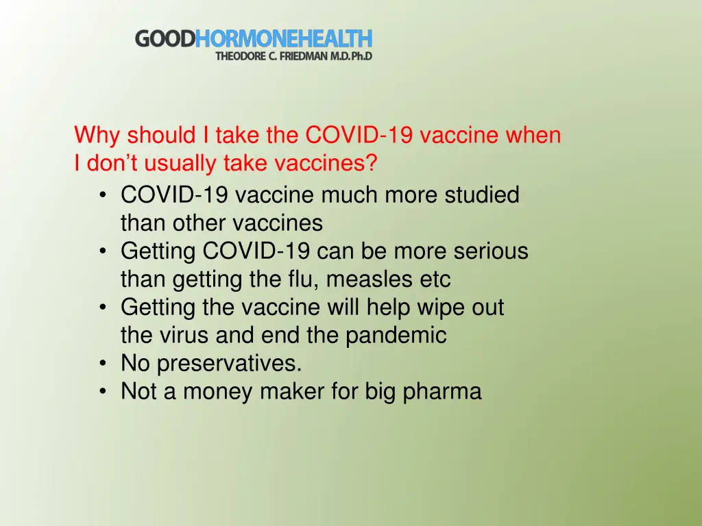 why should i take the covid 19 vaccine when