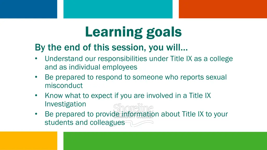 learning goals