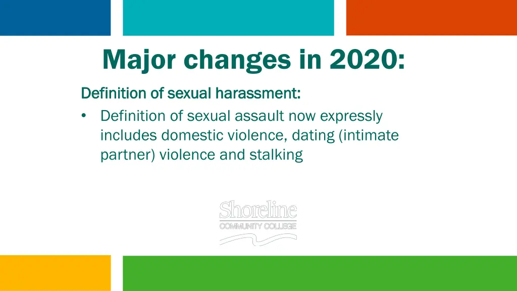 major changes in 2020 2