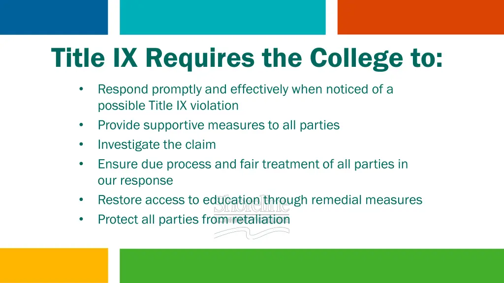 title ix requires the college to