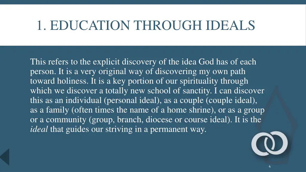 1 education through ideals