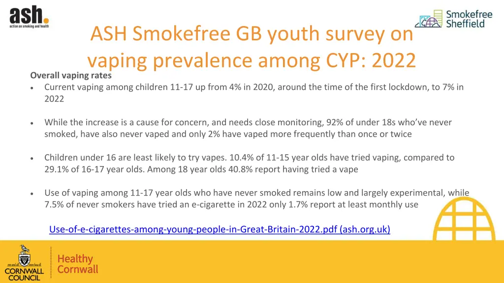 ash smokefree gb youth survey on vaping