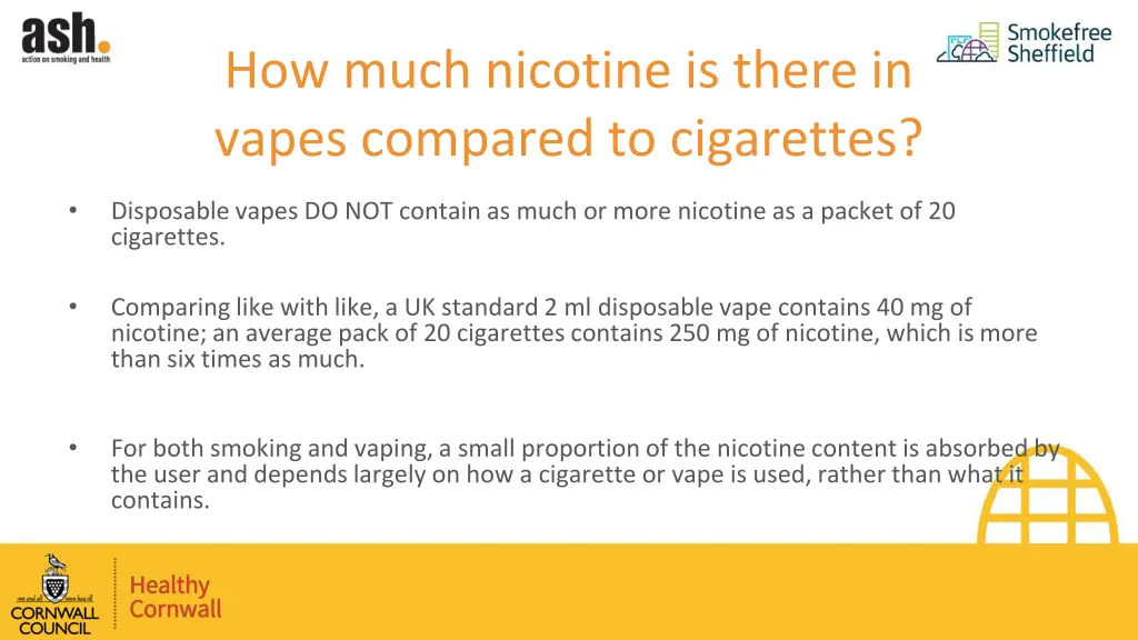 how much nicotine is there in vapes compared