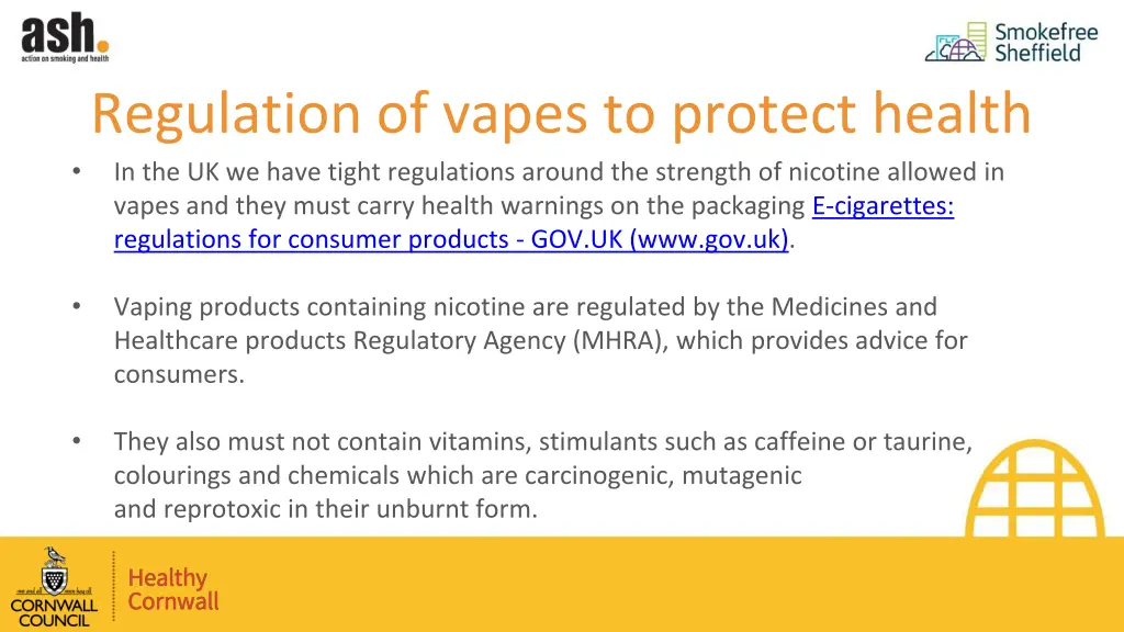 regulation of vapes to protect health