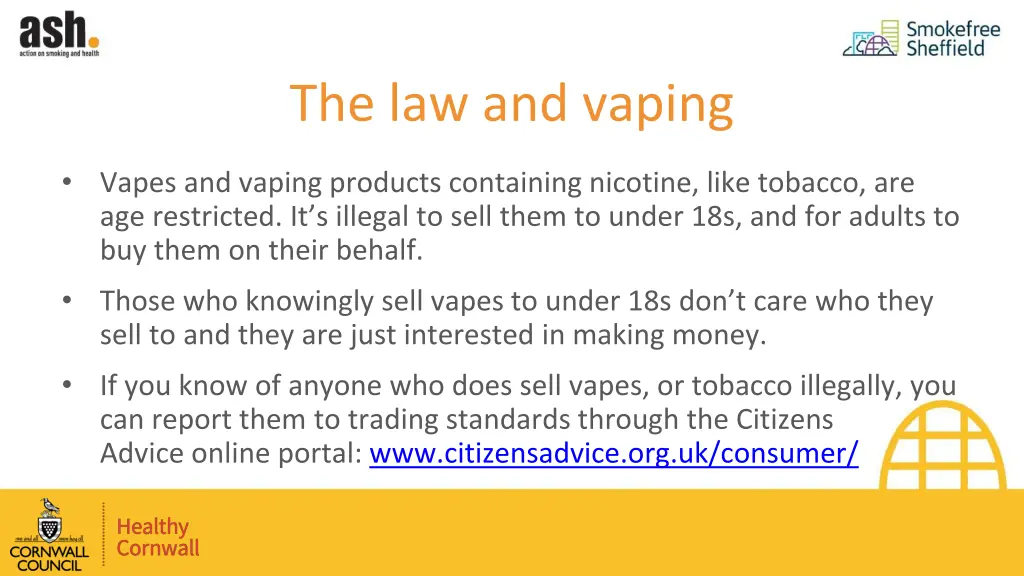 the law and vaping