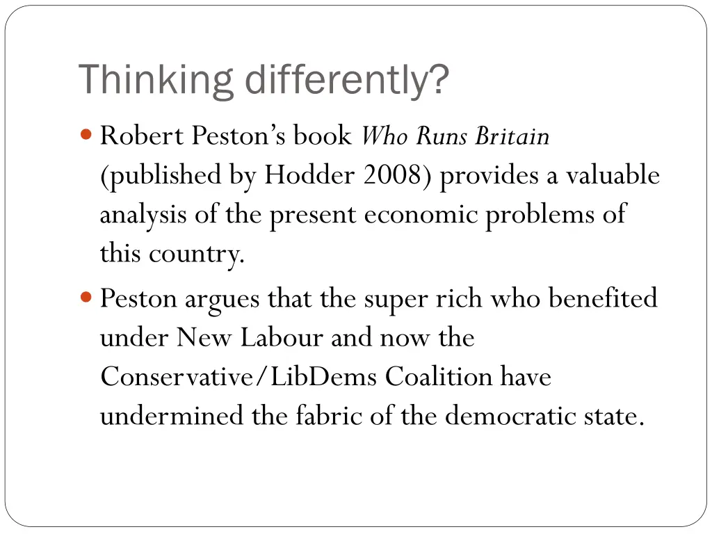 thinking differently