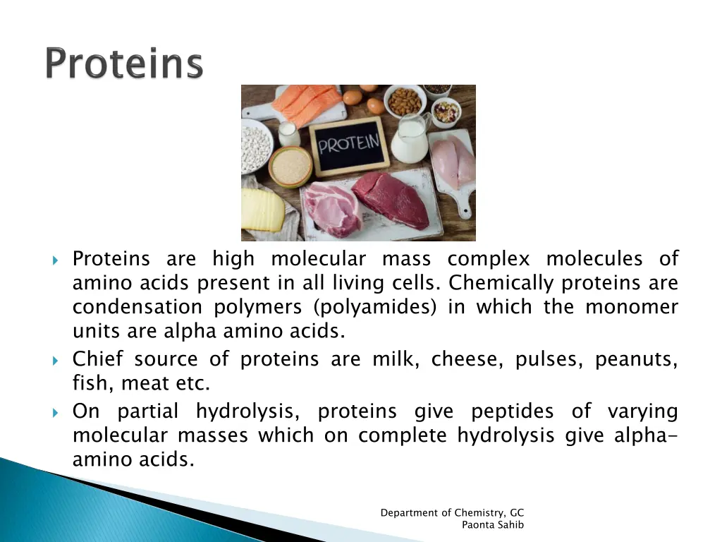 proteins are high molecular mass complex