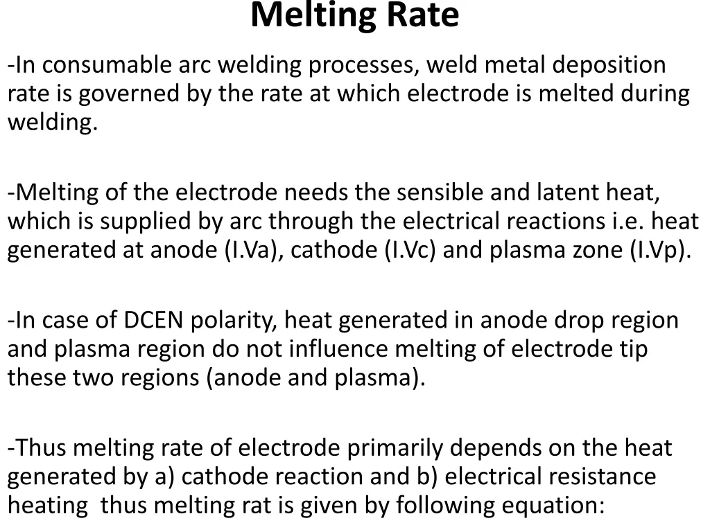 melting rate