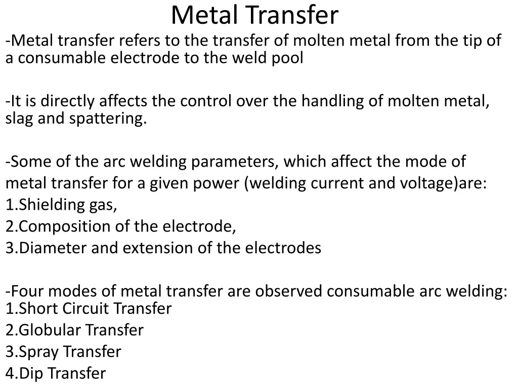 metal transfer