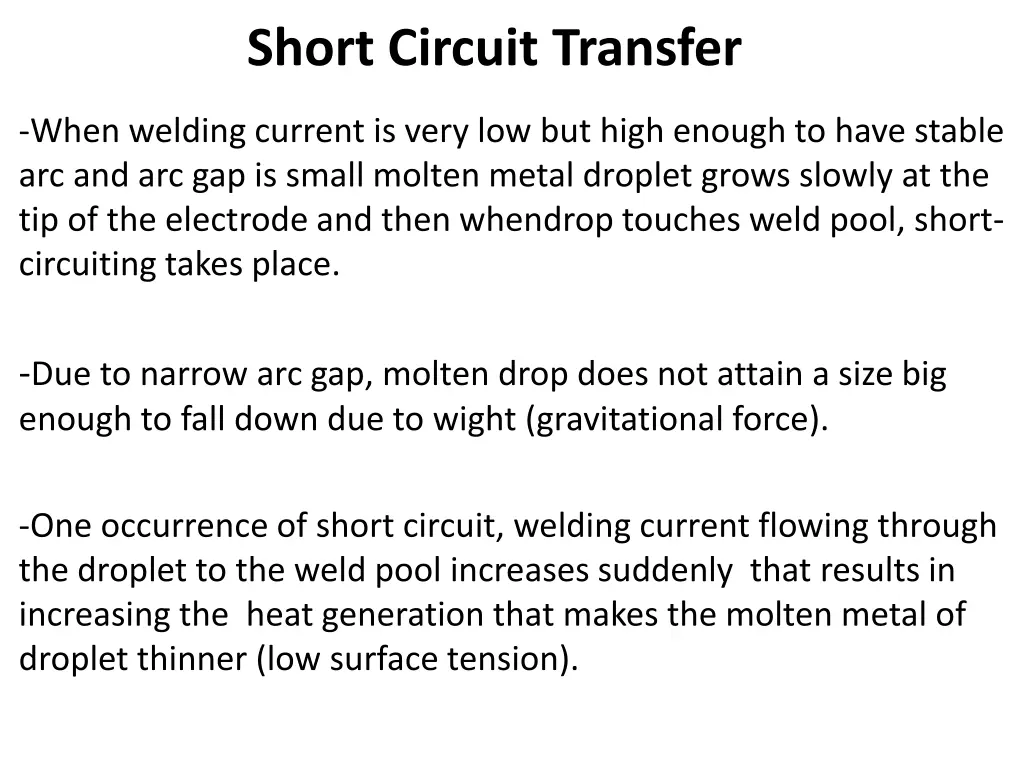 short circuit transfer