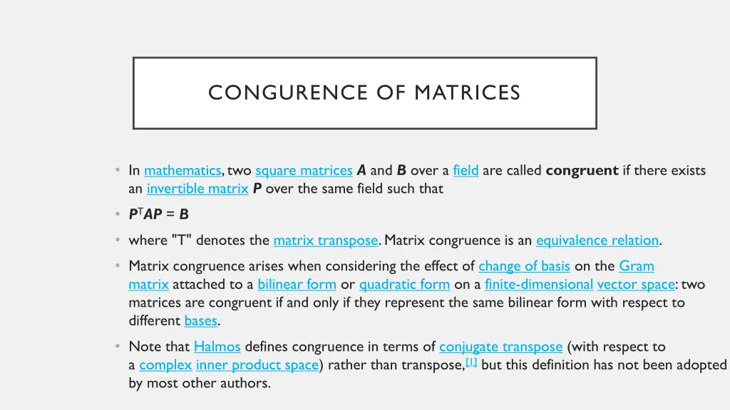 congurence of matrices