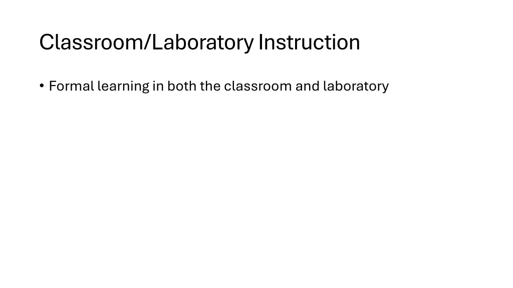 classroom laboratory instruction