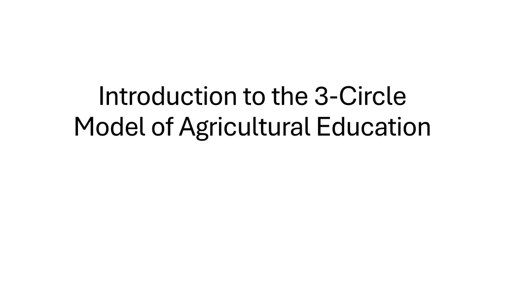 introduction to the 3 circle model