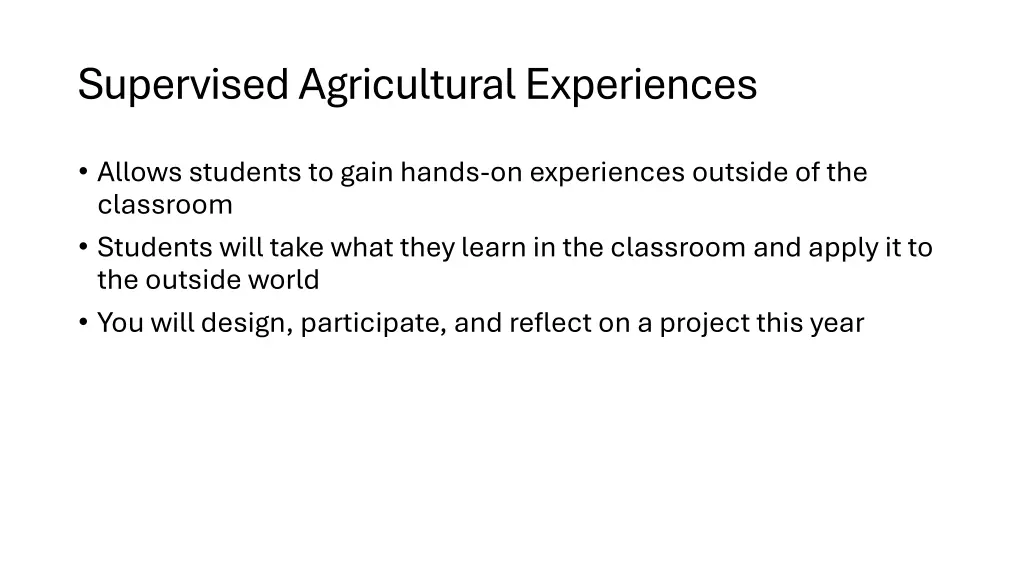 supervised agricultural experiences