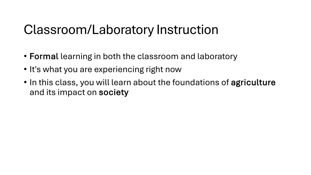 classroom laboratory instruction
