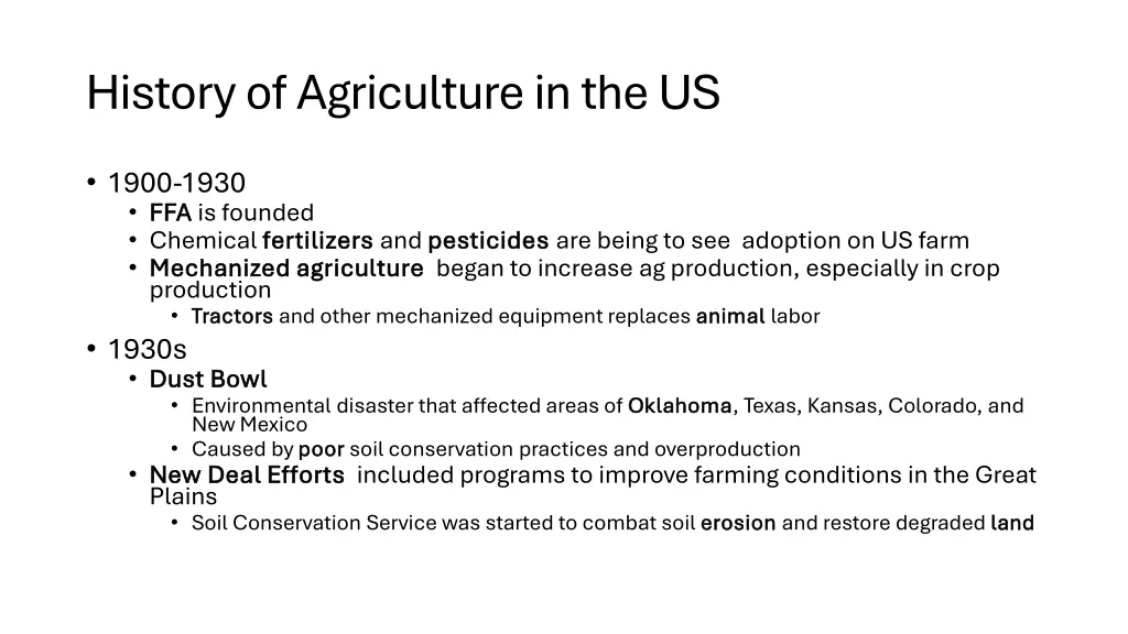 history of agriculture in the us 2