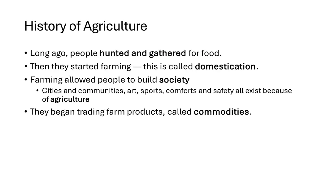 history of agriculture