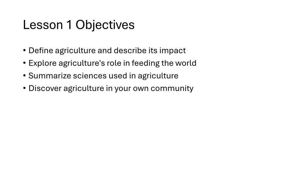 lesson 1 objectives
