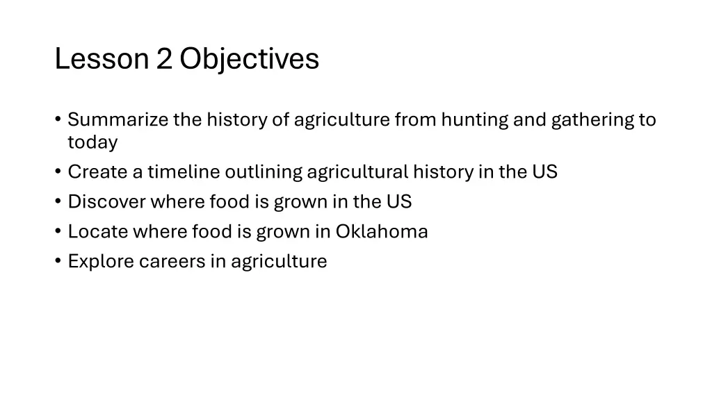 lesson 2 objectives