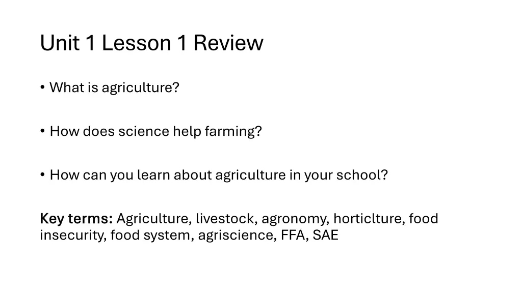 unit 1 lesson 1 review