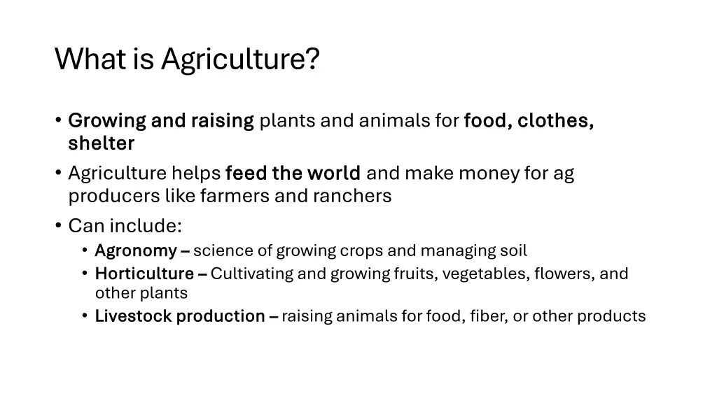 what is agriculture 1