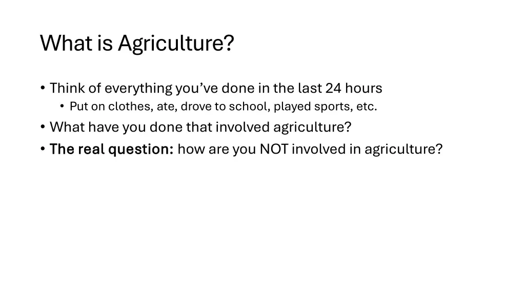 what is agriculture