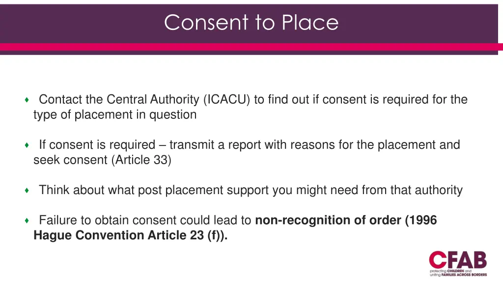 consent to place 1