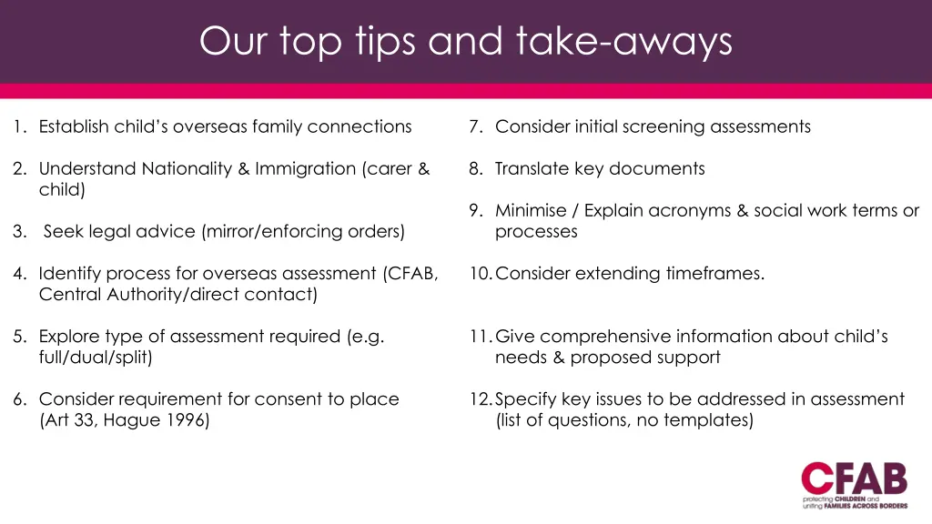 our top tips and take aways