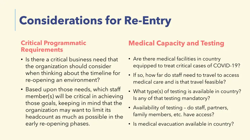 considerations for re entry 1