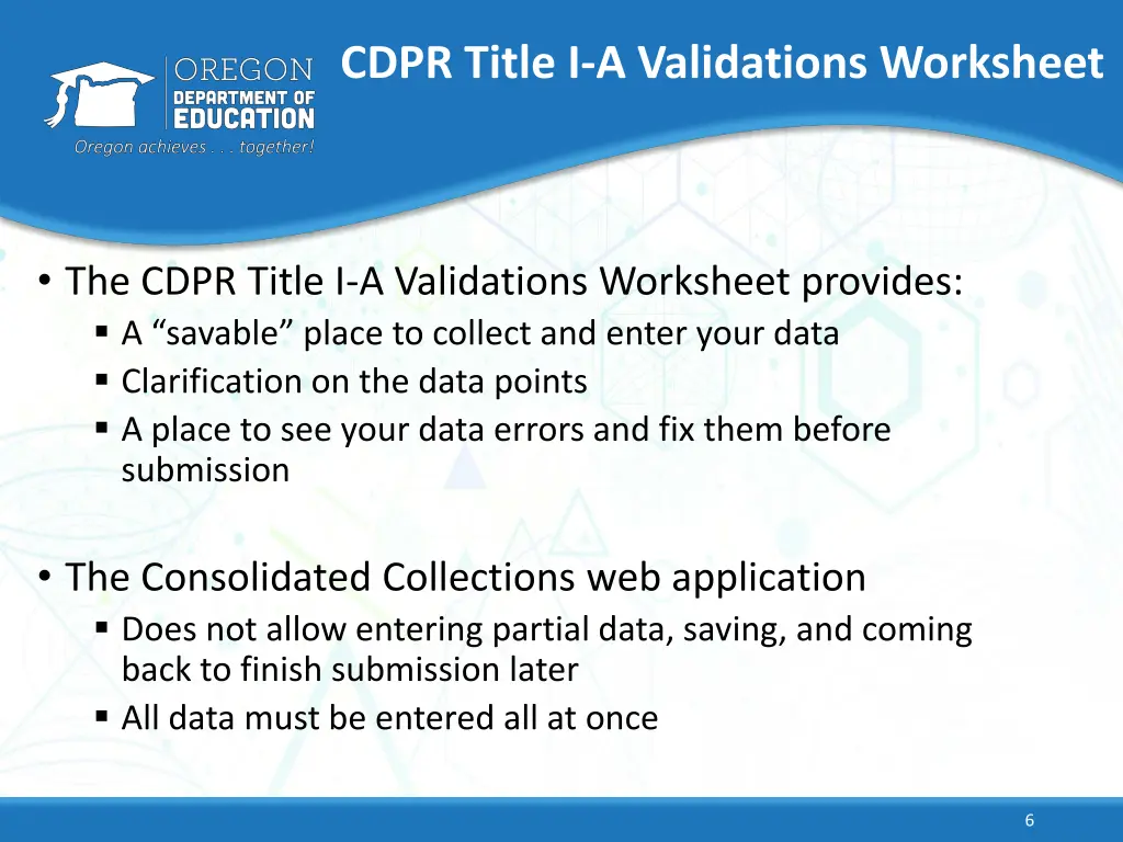 cdpr title i a validations worksheet