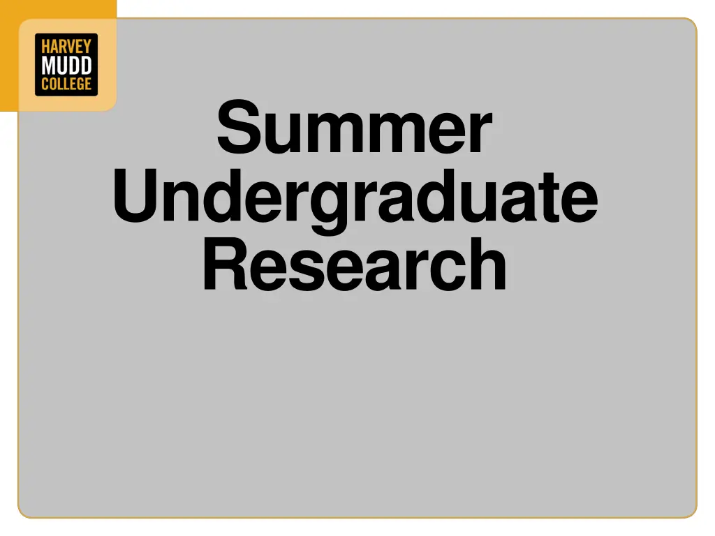 summer undergraduate research