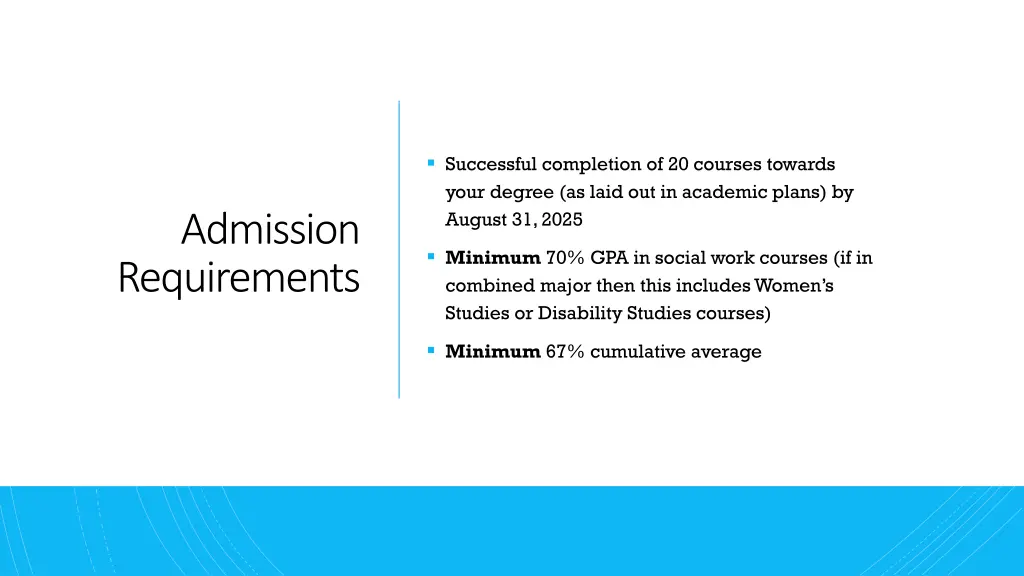 successful completion of 20 courses towards your