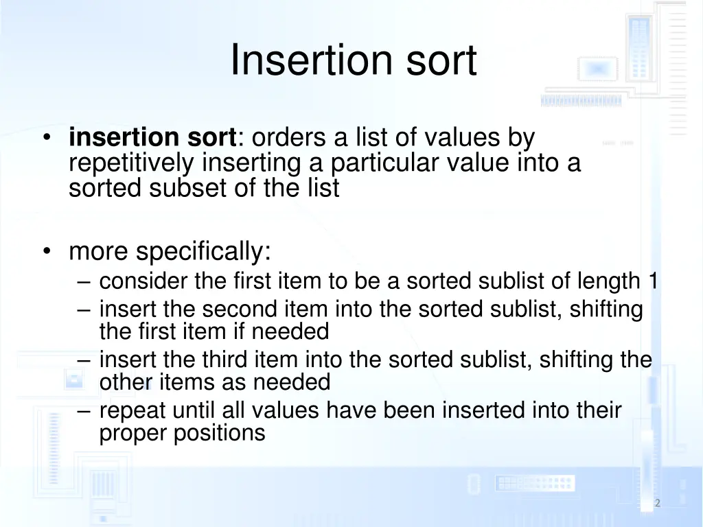 insertion sort