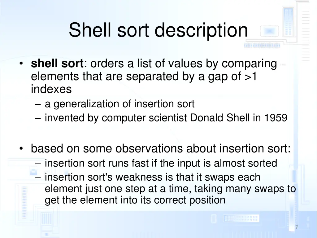 shell sort description