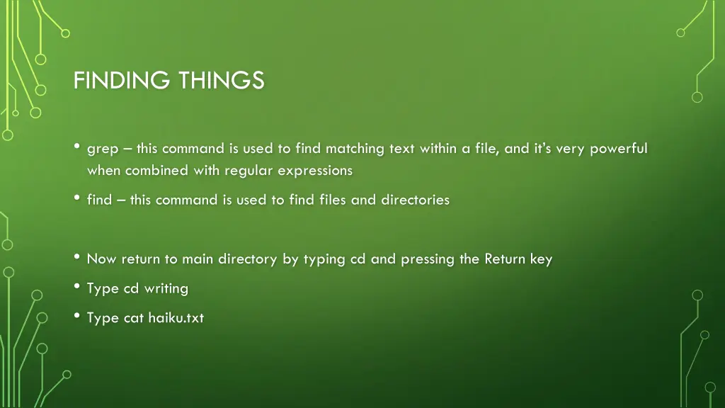 finding things