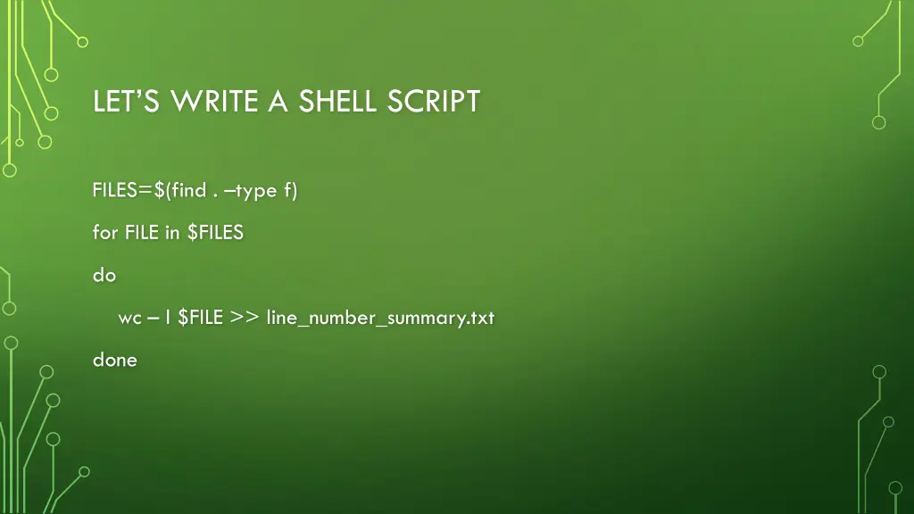 let s write a shell script 2