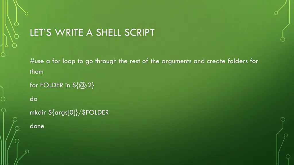 let s write a shell script 6