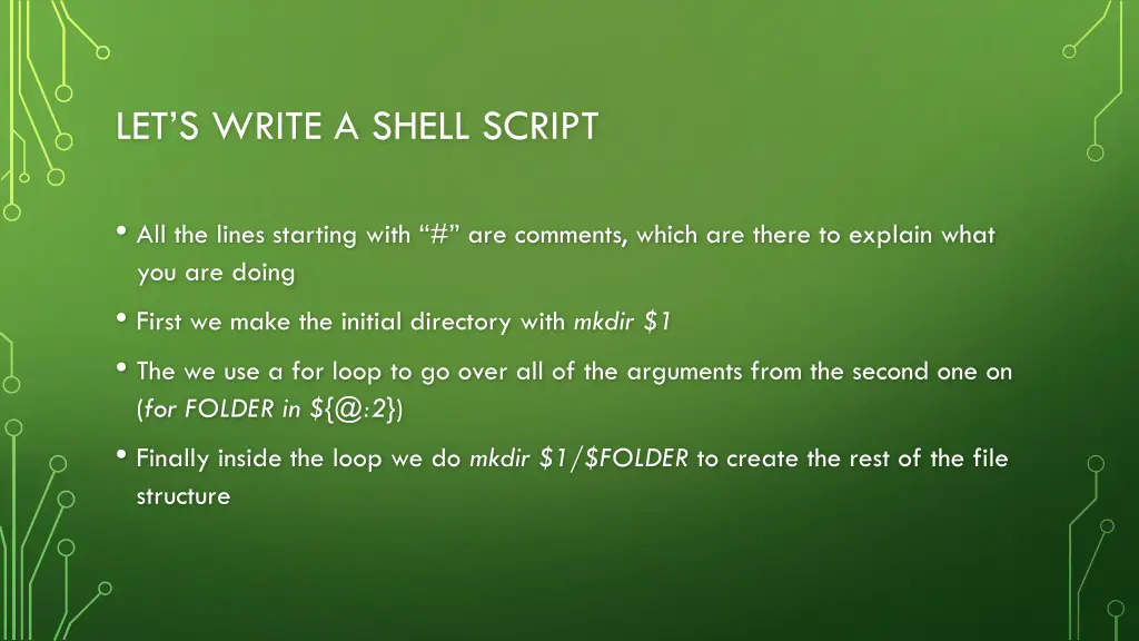 let s write a shell script 7