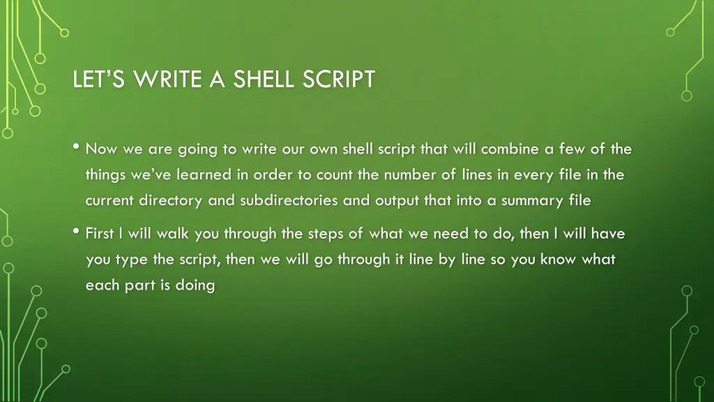 let s write a shell script
