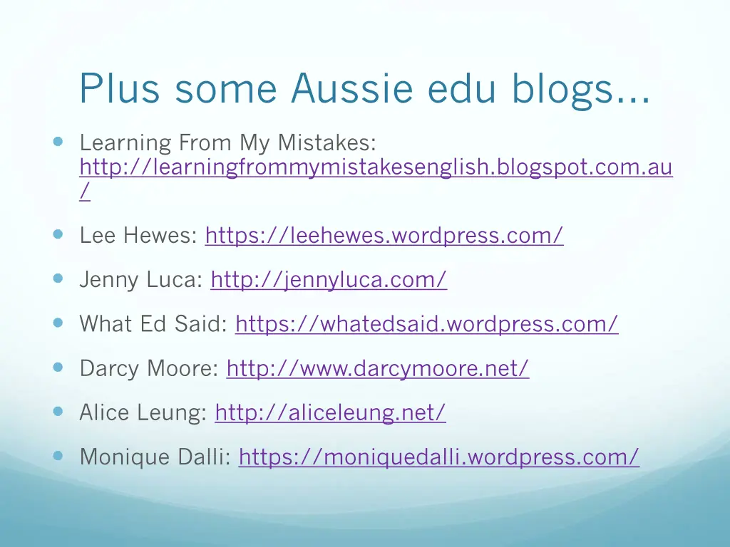 plus some aussie edu blogs