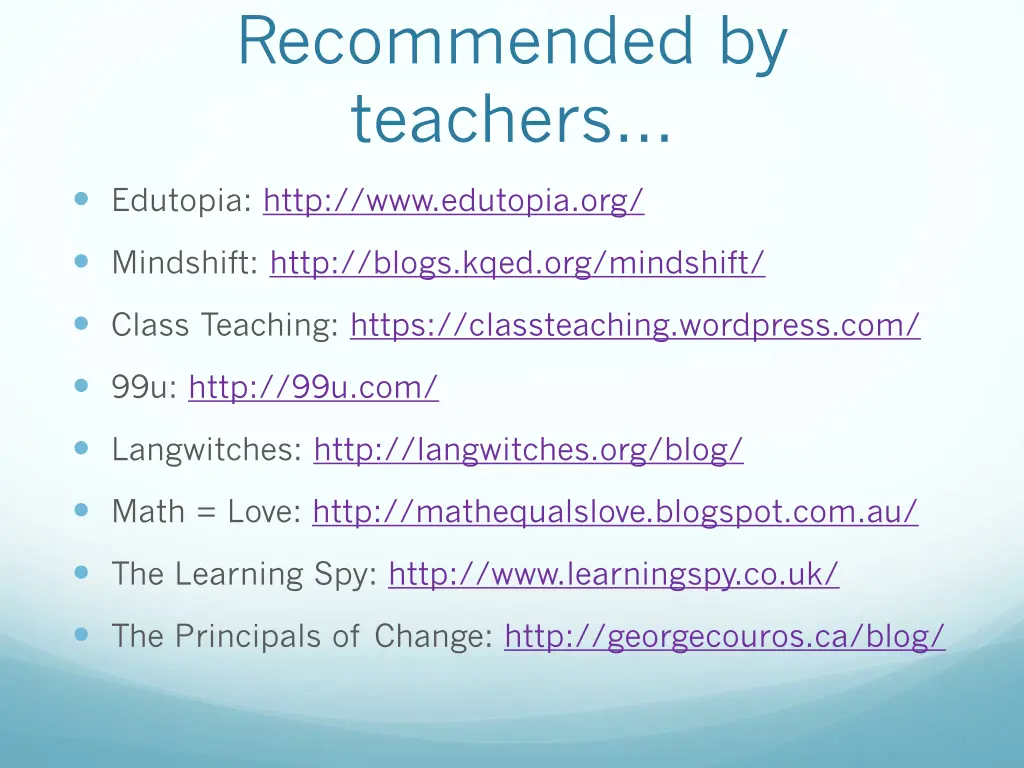 recommended by teachers