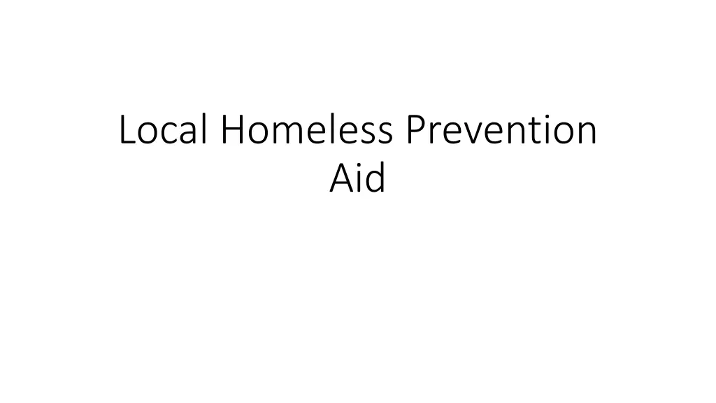 local homeless prevention aid