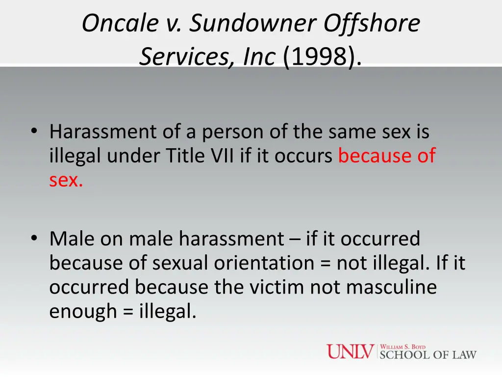 oncale v sundowner offshore services inc 1998