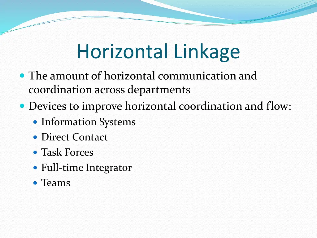 horizontal linkage