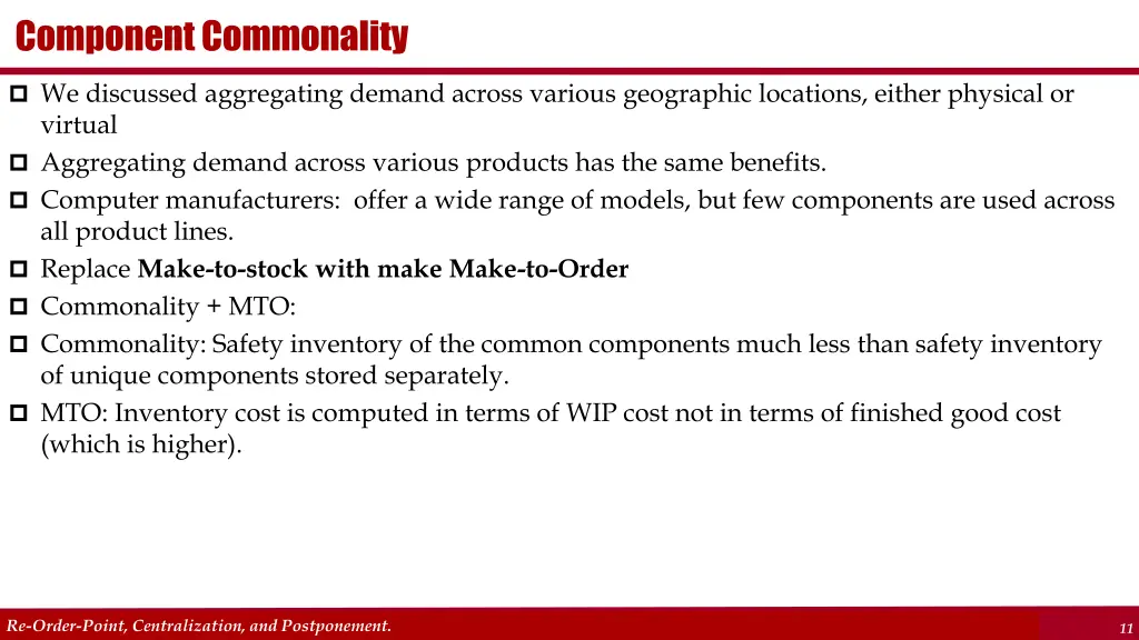 component commonality