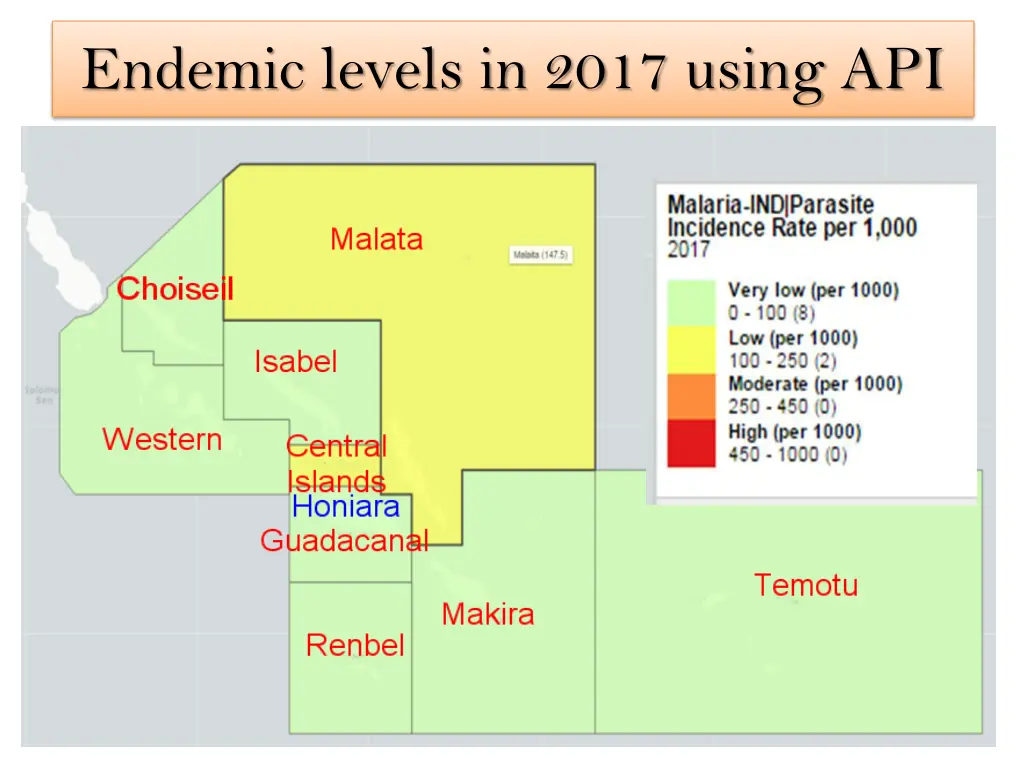 endemic levels in 2017 using api