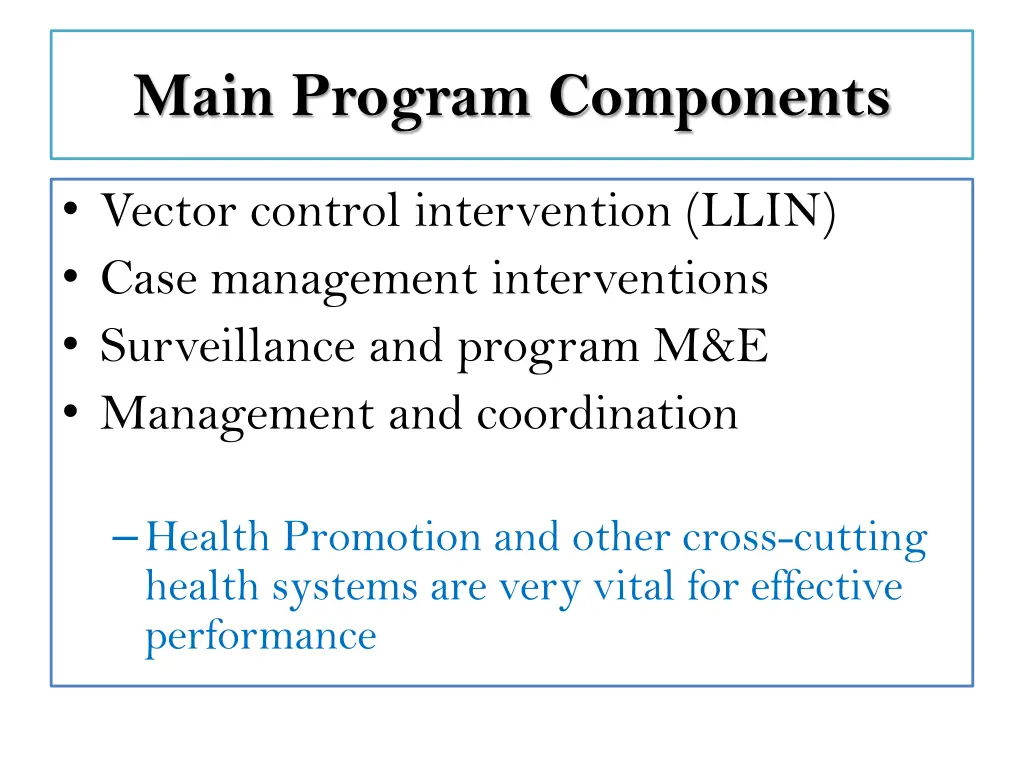 main program components