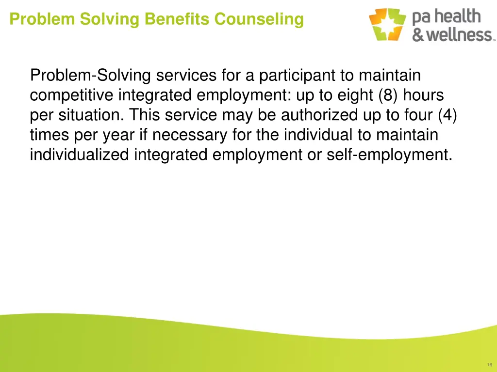 problem solving benefits counseling